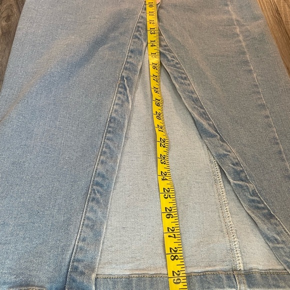 Edit by nine button down denim midi skirt high slit, medium, stretch denim,NWT - Picture 8 of 10